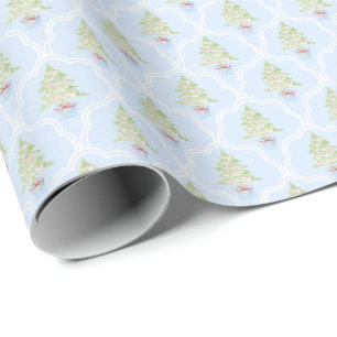 Trellis Christmas Trees Weihnachtswrapping Paper Geschenkpapier