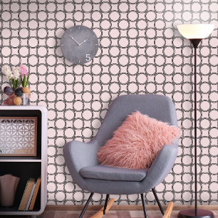 Trellis Circles Black Pink Tapete