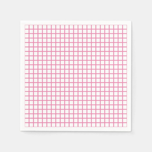 Trellis Fuchsia Pink - Weiß Serviette (Vorderseite)