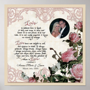 Trellis Rose Vintag - Art to Frame Personalisiert Poster