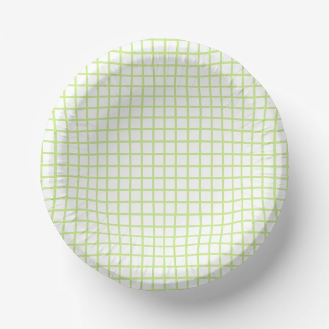 Trellis Spring Green - White Pappteller (Vorderseite)
