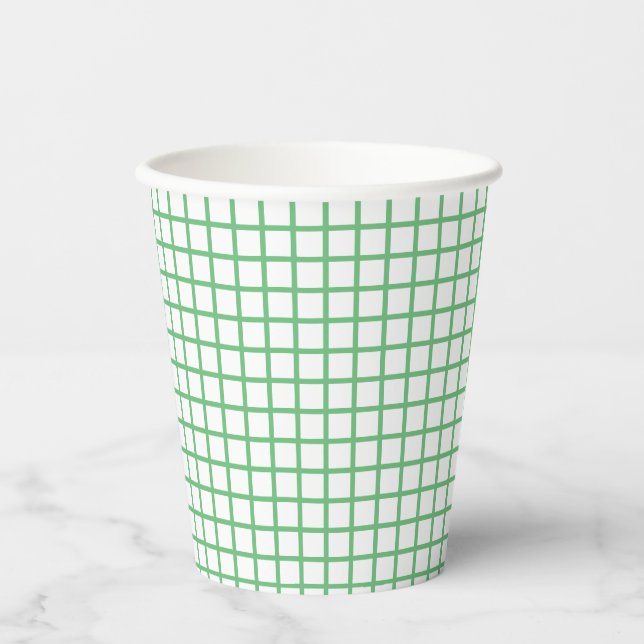 Trellis Summer Green- White Pappbecher (Vorderseite)