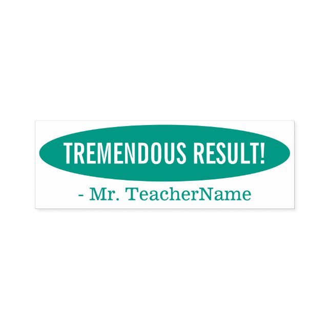 "TREMENDOUS-ERGEBNIS!" Schullehrer Rubber-Briefmar Permastempel (Design)
