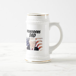 TREMENDOUS VATER DONALD TRUMP BIER STEIN BIERGLAS