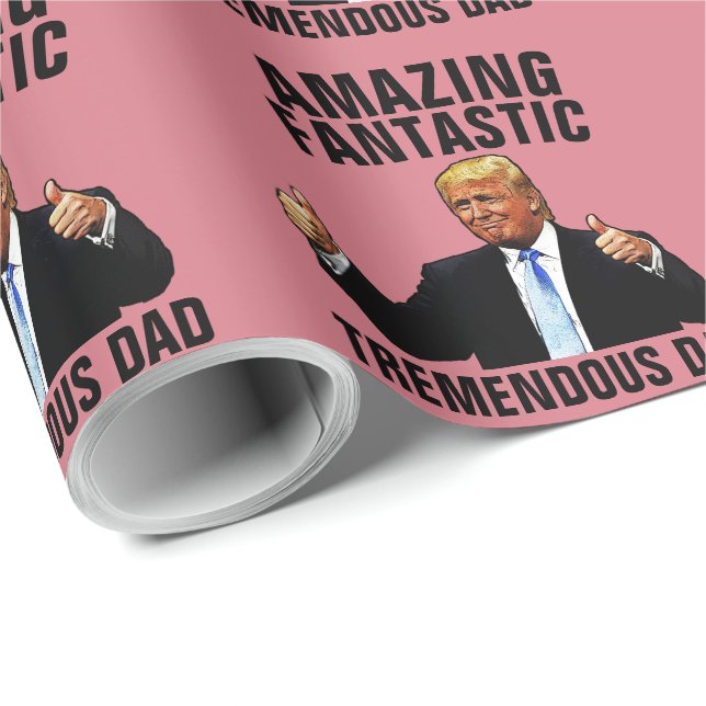 TREMENDOUS VATER DONALD TRUMP WRAPPING PAPIER GESCHENKPAPIER (Rolleneckpunkt)