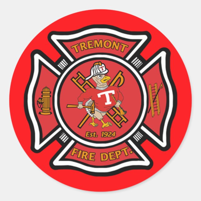 Tremont Fire Department Runder Aufkleber (Vorderseite)