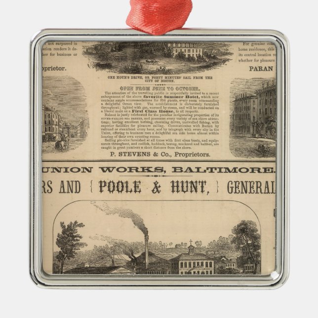 Tremont Haus, Boston-Hotel Nahant Haus Silbernes Ornament (Vorne)