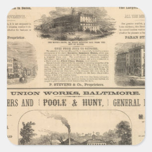 Tremont House, Boston hotel Nahant House Quadratischer Aufkleber