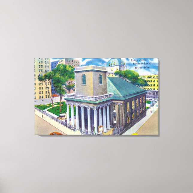 Tremont Street View of Kings Chapel Leinwanddruck (Vorderseite)