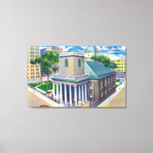 Tremont Street View of Kings Chapel Leinwanddruck