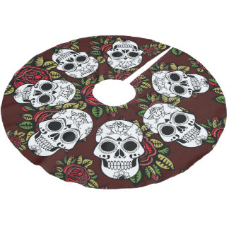 Tremor Weihnachtsretro Schädel Rose chic Polyester Weihnachtsbaumdecke