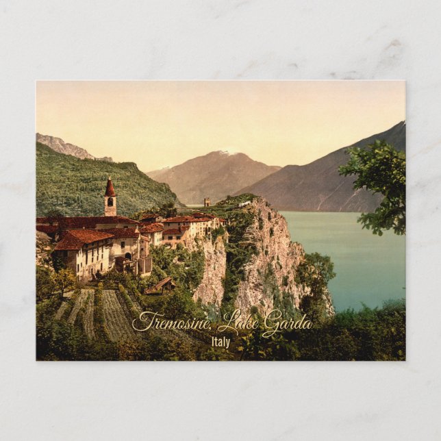 Tremosine, Gardasee, Italien Vintage Travel Postkarte (Vorderseite)