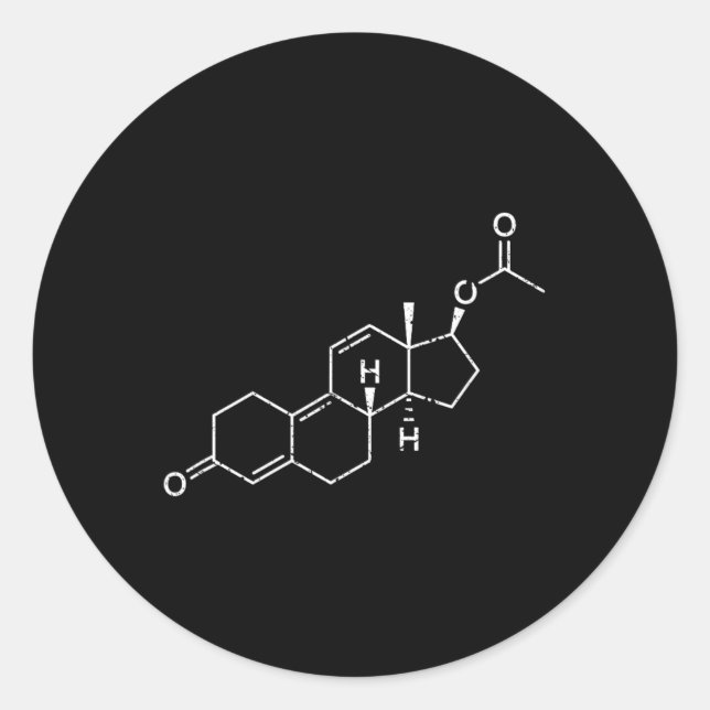 Trenbolon Steroid Molecule Runder Aufkleber (Vorderseite)