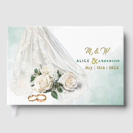 Trenby Bride Veil Green Wedding Gästebuch