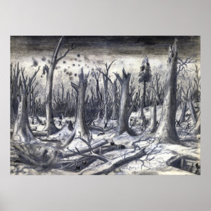 Trench in Campholz Woods Poster
