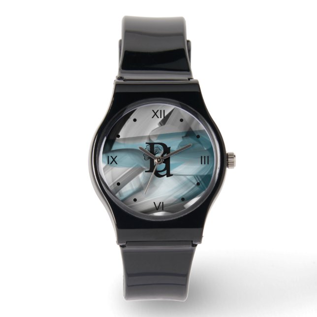 Trend Abstrakt Art Blue Ocean Armbanduhr (Vorderseite)