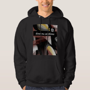 Trend Abstrakte Kunst Schwarz Weiß Pulverige Kapuz Hoodie