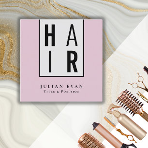 Trend Black and Pink Hair Dresser Business Card Quadratische Visitenkarte