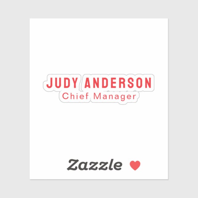 Trend Bright Red Professional Plain Modern Elegant Aufkleber (Blatt)