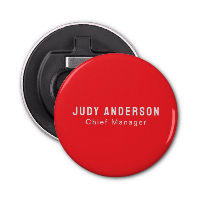 Trend Bright Red Professional Plain Modern Elegant Flaschenöffner (Vorderseite)