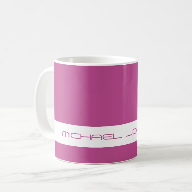 Trend Color Berry Pink - Futuristische Name Tasse (Vorderseite Links)