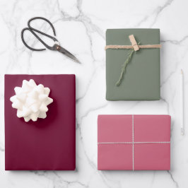 Trend Color Burgundy Pink Sage Geschenkpapier Set
