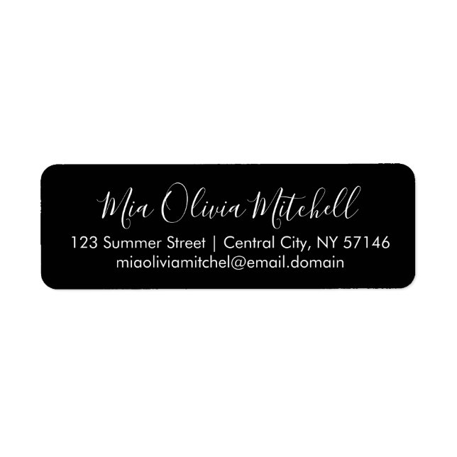 Trend Color Clasic Black Elegante Address Labels (Vorne)