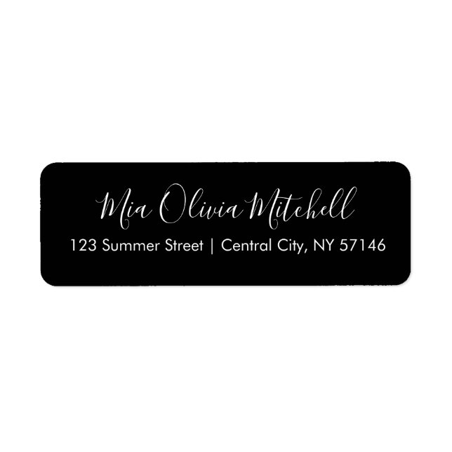 Trend Color Classic Black Elegante Address Labels (Vorne)