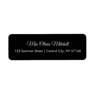 Trend Color Classic Black Script Address Labels