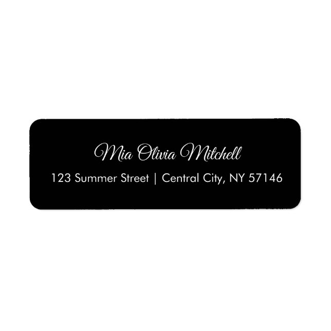 Trend Color Classic Black Script Address Labels (Vorne)