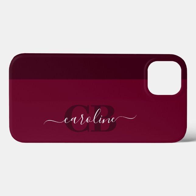 Trend Color - Dark Burgundy Script Case-Mate iPhone Hülle (Rückseite (Horizontal))