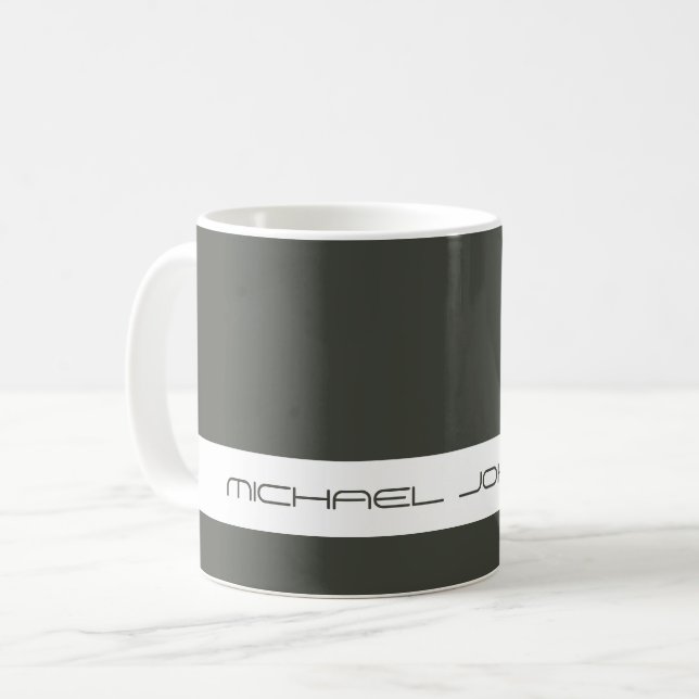 Trend Color Dark Forest Gray - Futuristische Name  Kaffeetasse (Vorderseite Links)
