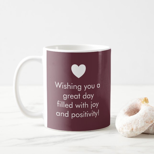 Trend Color Dark Red Wine Name / Positivity Tasse (Mit Donut)