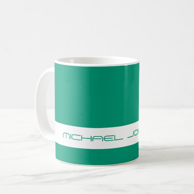 Trend Color Jade Green - Futuristische Name Tasse (Vorderseite Links)