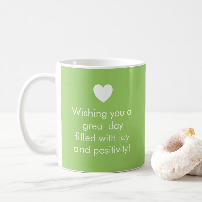 Trend Color Kiwi Green - Name / Positive Tasse (Mit Donut)