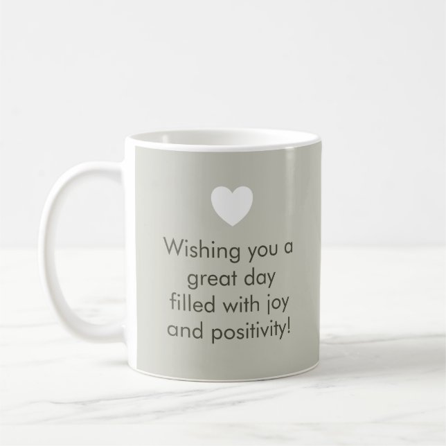 Trend Color Light Silver Graue Name Positivity Tas Kaffeetasse (Links)