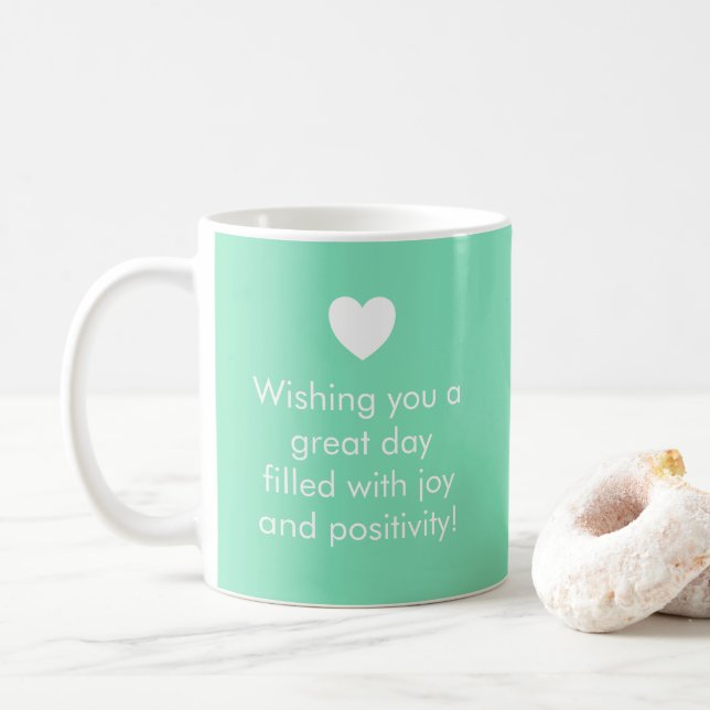 Trend Color Minty Green - Name / Positivity Tasse (Mit Donut)
