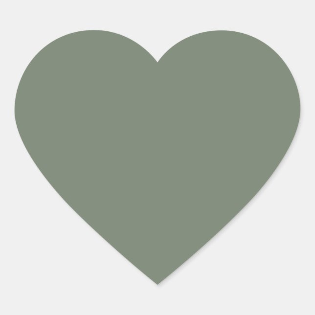 Trend Color Mute Greenish Grey Heart Aufkleber (Vorderseite)