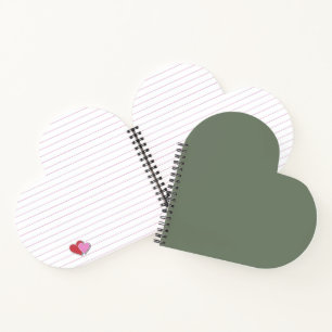 Trend Color - Mute Greenish Grey Heart Notebook Notizbuch