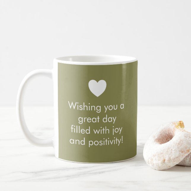 Trend Color Olive Green - Name / Positive Tasse (Mit Donut)