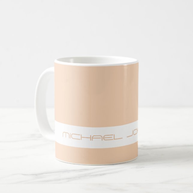 Trend Color Peach Blush - Futuristische Name Tasse (Vorderseite Links)