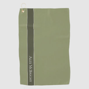 Trend Color Reed Green Moderne Name Golf Handtuch