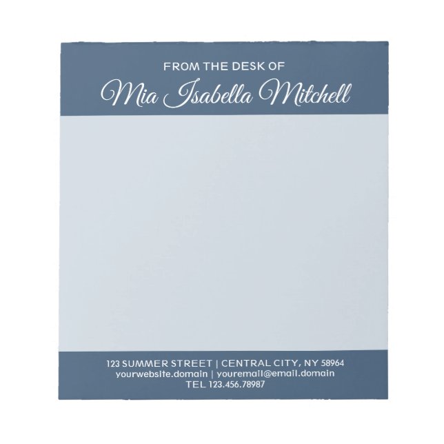 Trend Color - Serious Blue Business Notepad Notizblock (Vorderseite)