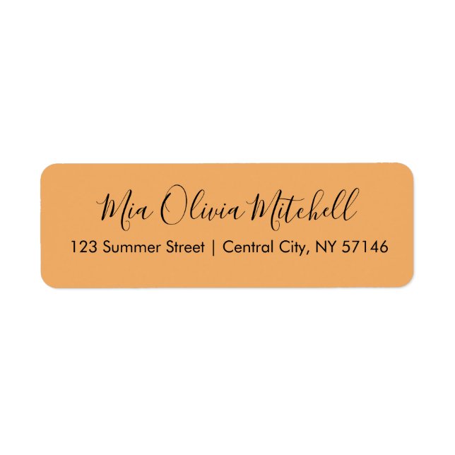 Trend Color Soft Orange Elegante Adressetiketten (Vorne)