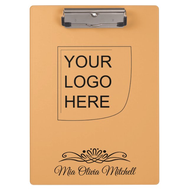 Trend Color - Soft Orange Logo-Zwischenablage Klemmbrett (Vorderseite)