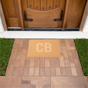 Trend Color Soft Orange Monogram Doormat Fußmatte