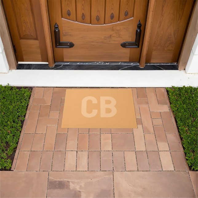 Trend Color Soft Orange Monogram Doormat Fußmatte (Außenbereich)
