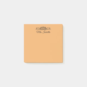 Trend Color - Soft Orange Name Post-it Klebezettel