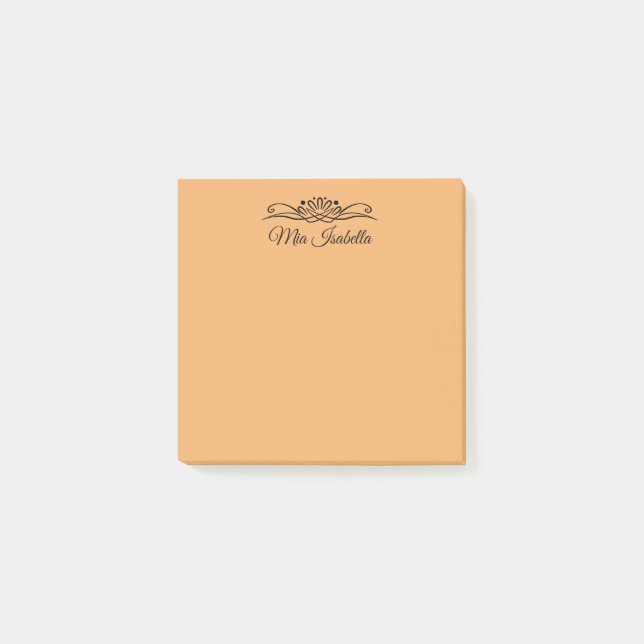 Trend Color - Soft Orange Name Post-it Klebezettel (Vorderseite)