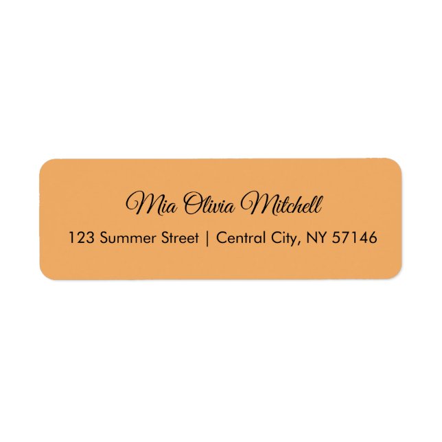 Trend Color Soft Orange Script Address Labels (Vorne)